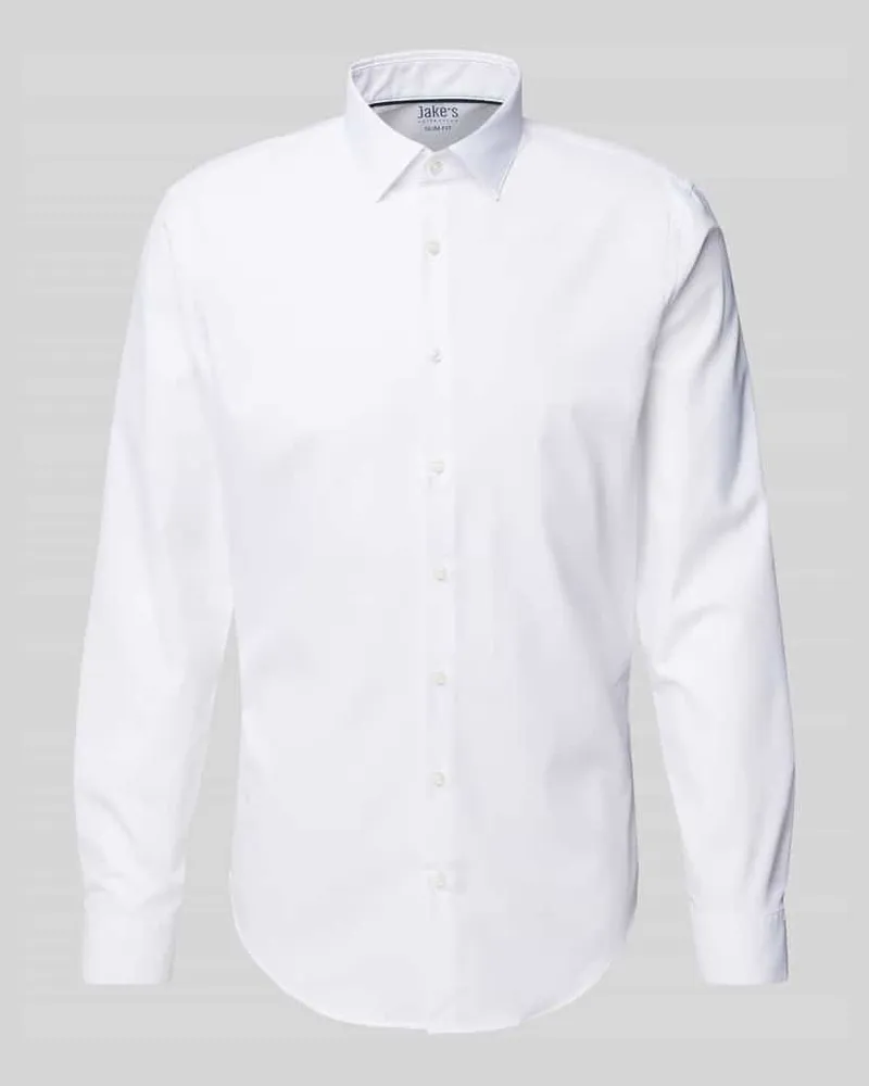 JAKE*S Slim Fit Business-Hemd mit Kentkragen 