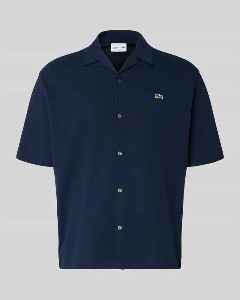 Lacoste Relaxed Fit Freizeithemd aus reiner Baumwolle Marine