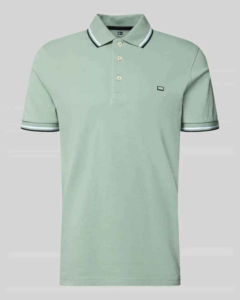 Christian Berg Regular Fit Poloshirt mit Kontraststreifen Schilf