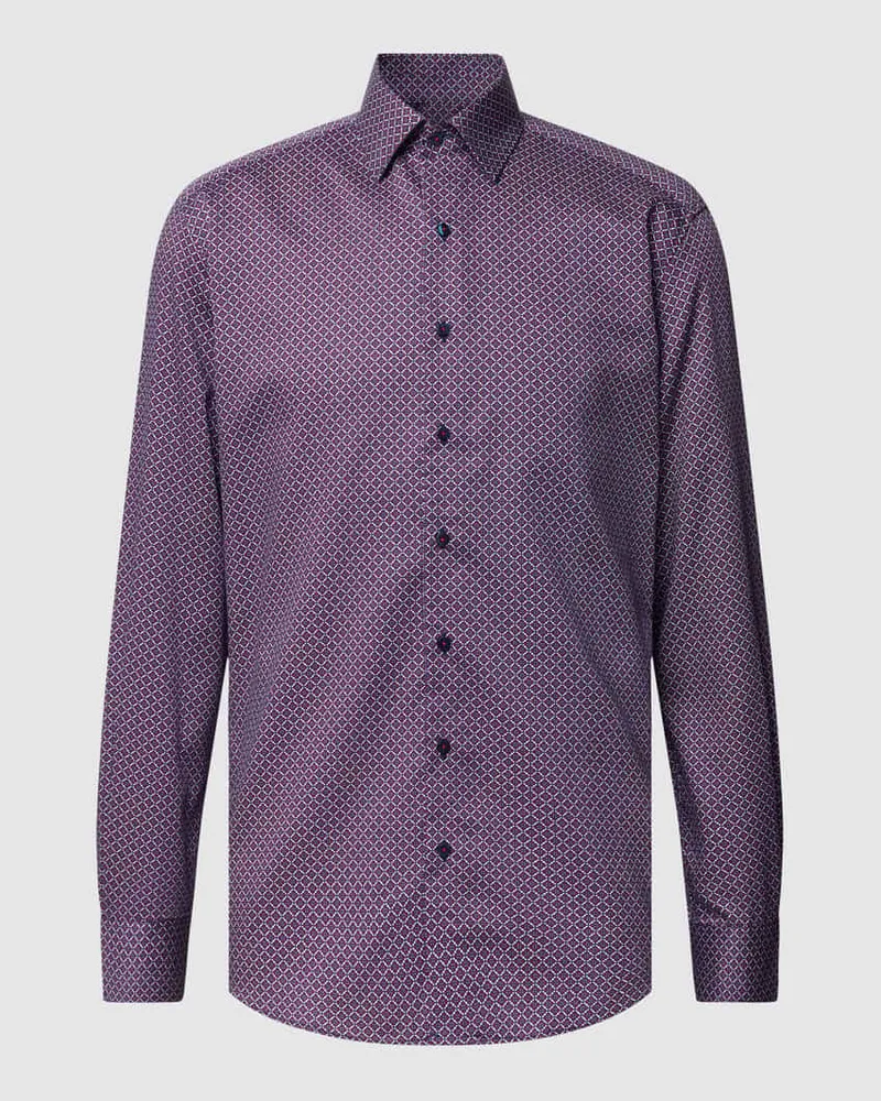 Eterna Modern Fit Business-Hemd mit Allover-Muster Rot