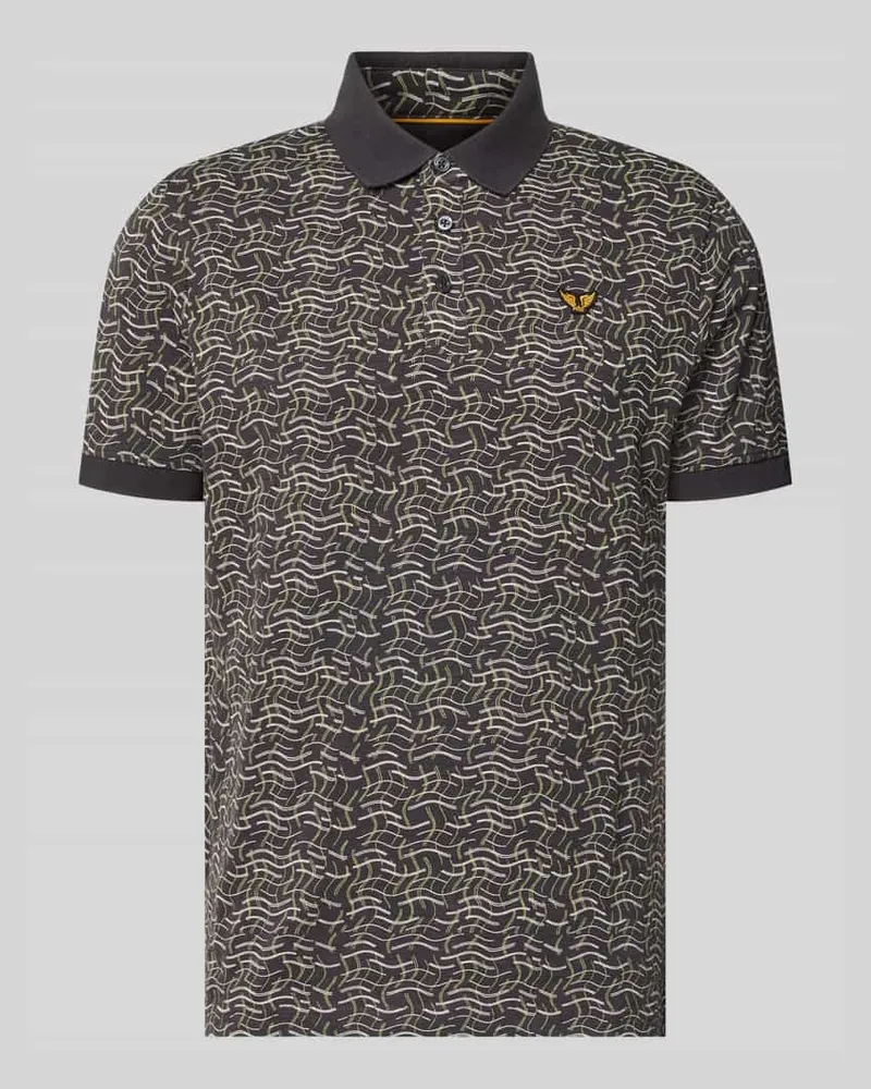 PME Legend Slim Fit Poloshirt im Allover-Look Anthrazit