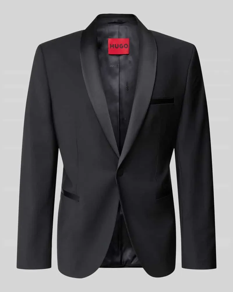 HUGO BOSS Extra Slim Fit Sakko aus Wolle mit Schalkragen Modell 'Arti264E2X Black