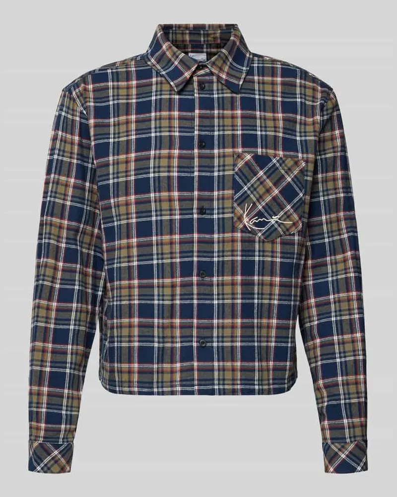 Karl Kani Freizeithemd mit Knopfleiste Dunkelblau