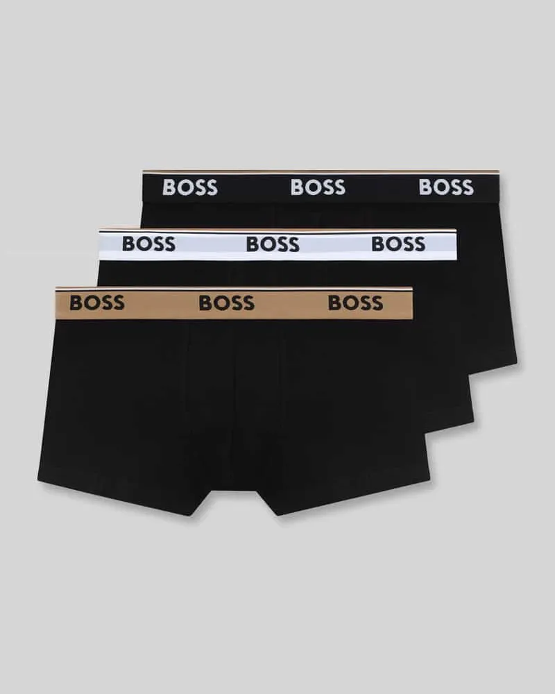 HUGO BOSS Trunks aus Baumwoll-Mix im 3er-Pack Black