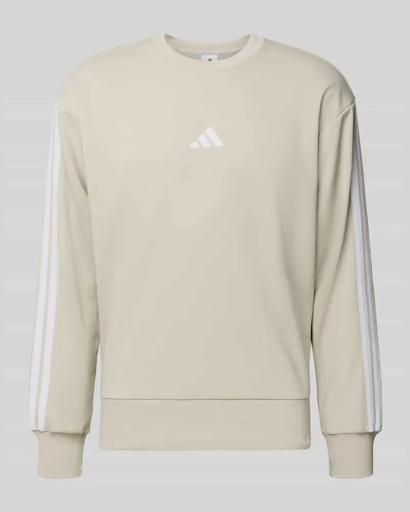 adidas Sweatshirt mit Label-Stitching Offwhite