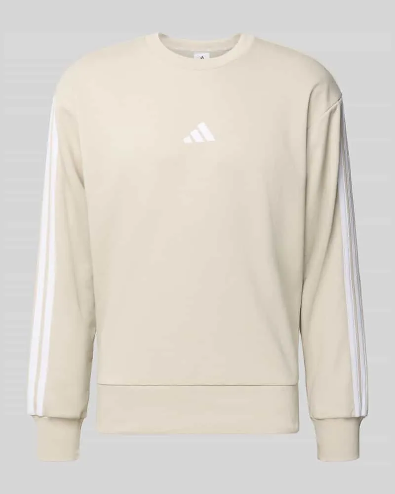 adidas Sweatshirt mit Label-Stitching Offwhite