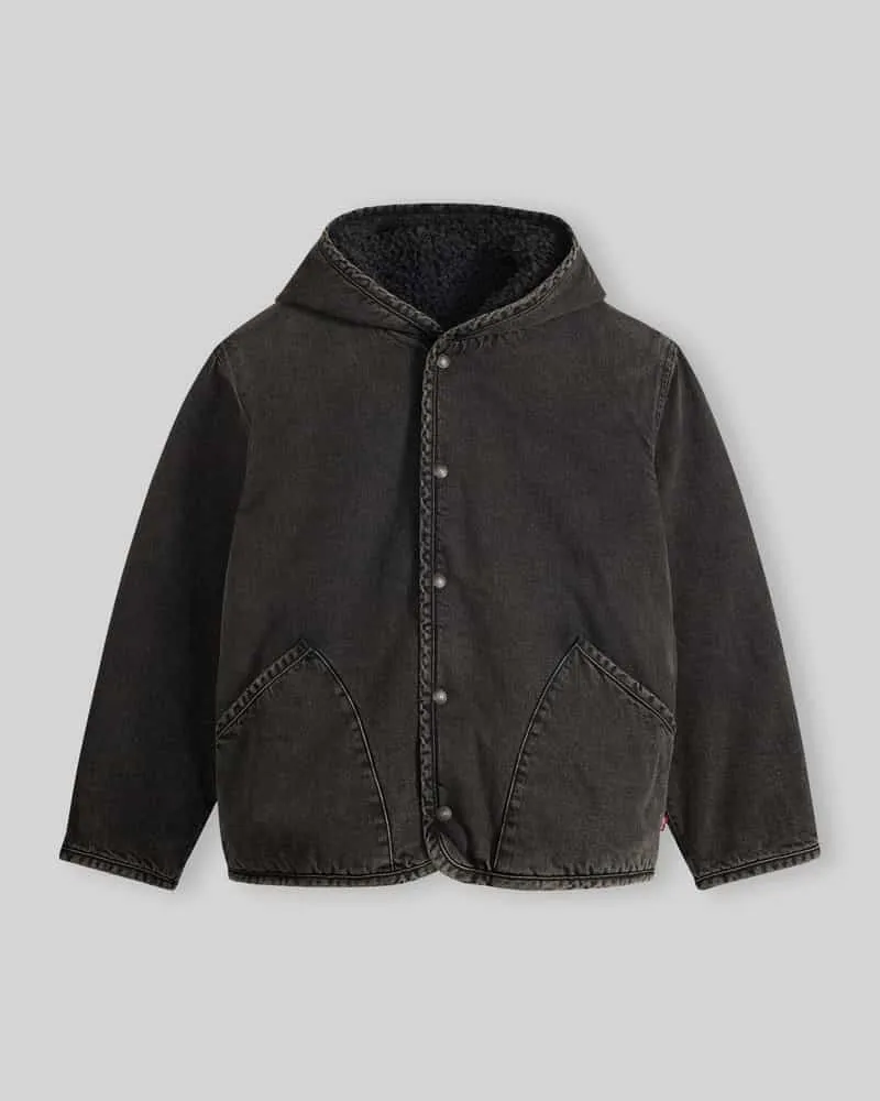 Levi's Loose Fit Jacke aus Denim mit Kapuze und Innenfutter Black