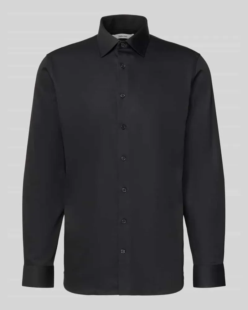 Selected Homme Slim Fit Businesshemd aus Baumwoll-Mix Modell 'FILIP Black