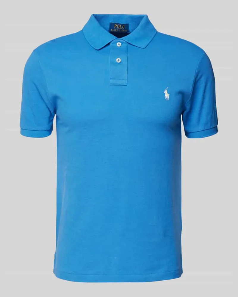 Ralph Lauren Slim Fit Poloshirt mit Label-Stitching Royal