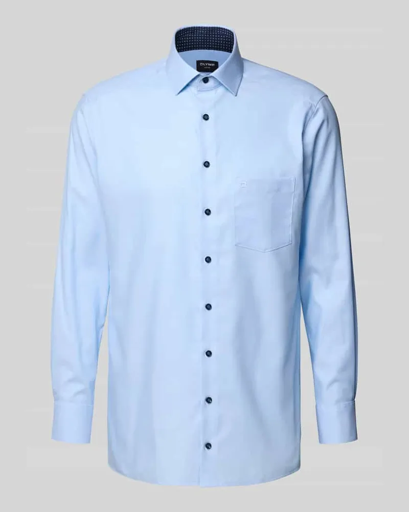 Olymp Modern Fit Businesshemd mit Kentkragen Modell 'Global Kent Bleu