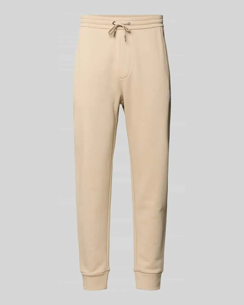 Armani Exchange Regular Fit Sweatpants aus reiner Baumwolle Sand