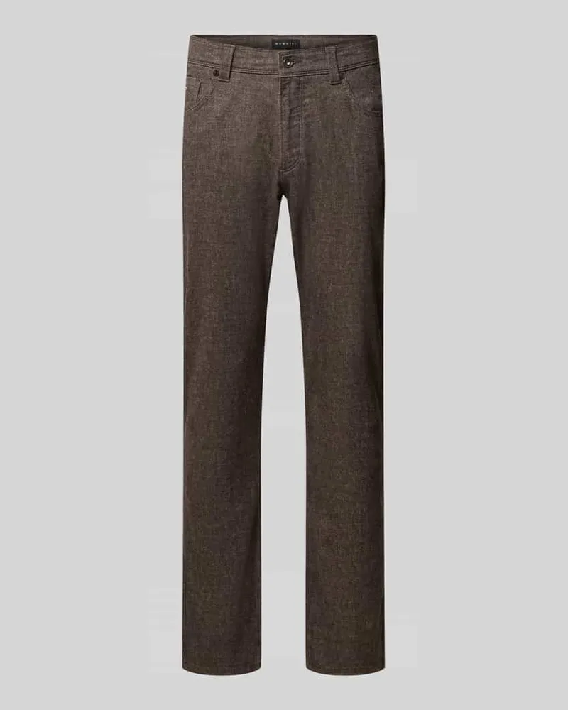 Bugatti Regular Fit Hose aus Baumwoll-Mix mit Viskose-Anteil Modell 'Cordoba Schoko