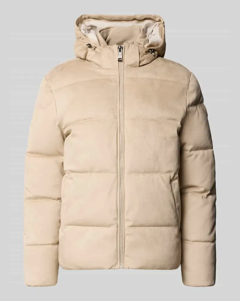 Guess Regular Fit Steppjacke in Leder-Optik Offwhite