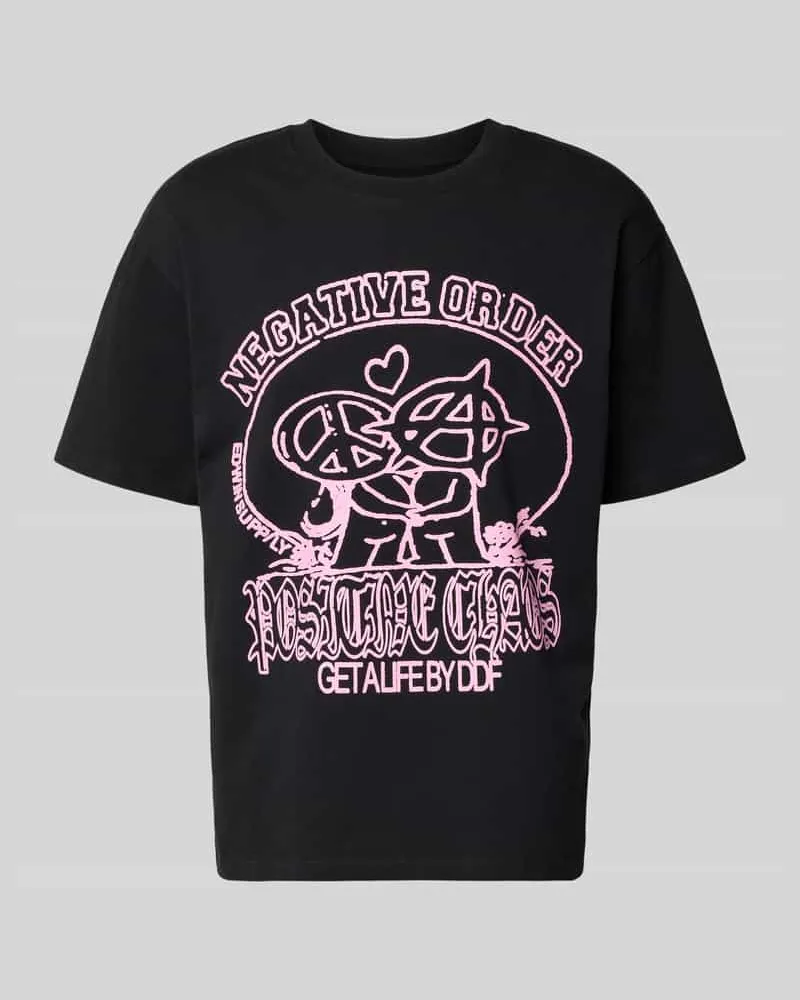 Edwin Jeans T-Shirt mit Motiv-Print Modell 'POSITIVE CHAOS Black