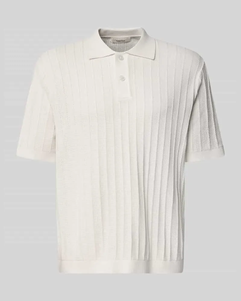 Selected Homme Regular Fit Poloshirt aus Baumwoll-Strick Modell 'DANE Offwhite