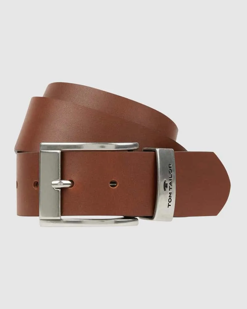 Tom Tailor Ledergürtel mit Dornschließe Modell 'Tom Cognac
