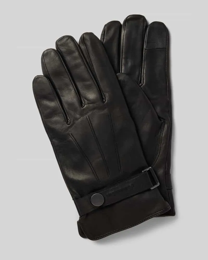 Calvin Klein Lederhandschuhe mit verstellbarem Verschluss 