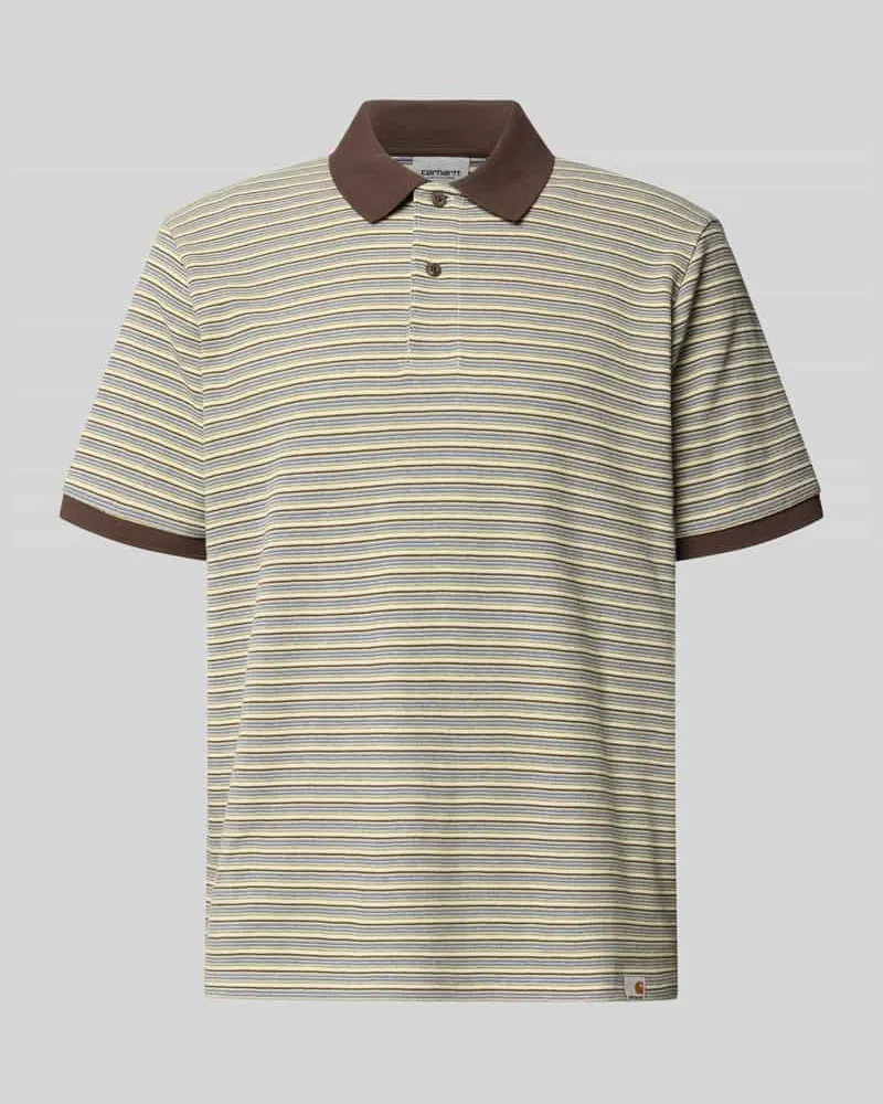 Carhartt WIP Regular Fit Poloshirt mit Label-Detail Modell 'Dion Oliv