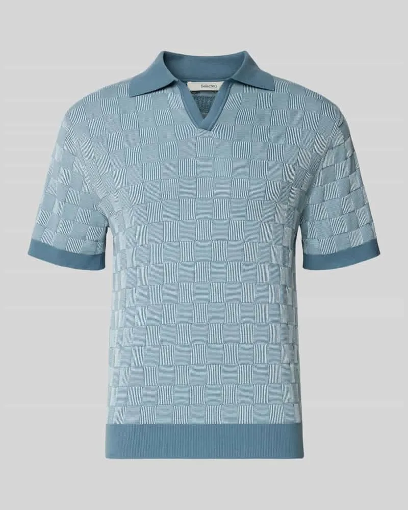Selected Homme Relaxed Fit Poloshirt aus reiner Baumwolle Modell 'MILAS Rauchblau