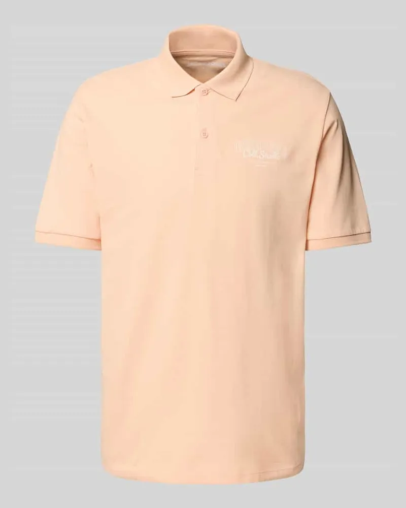 Jack & Jones Regular Fit Poloshirt mit Knopfleiste Modell 'MAKOTO Apricot
