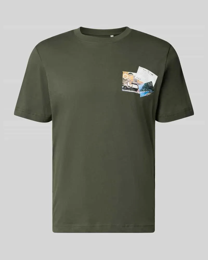 Tom Tailor Regular Fit T-Shirt aus reiner Baumwolle Oliv