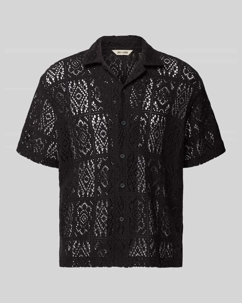 Only & Sons Relaxed Fit Freizeithemd aus Baumwoll-Mix Modell 'AVON Black