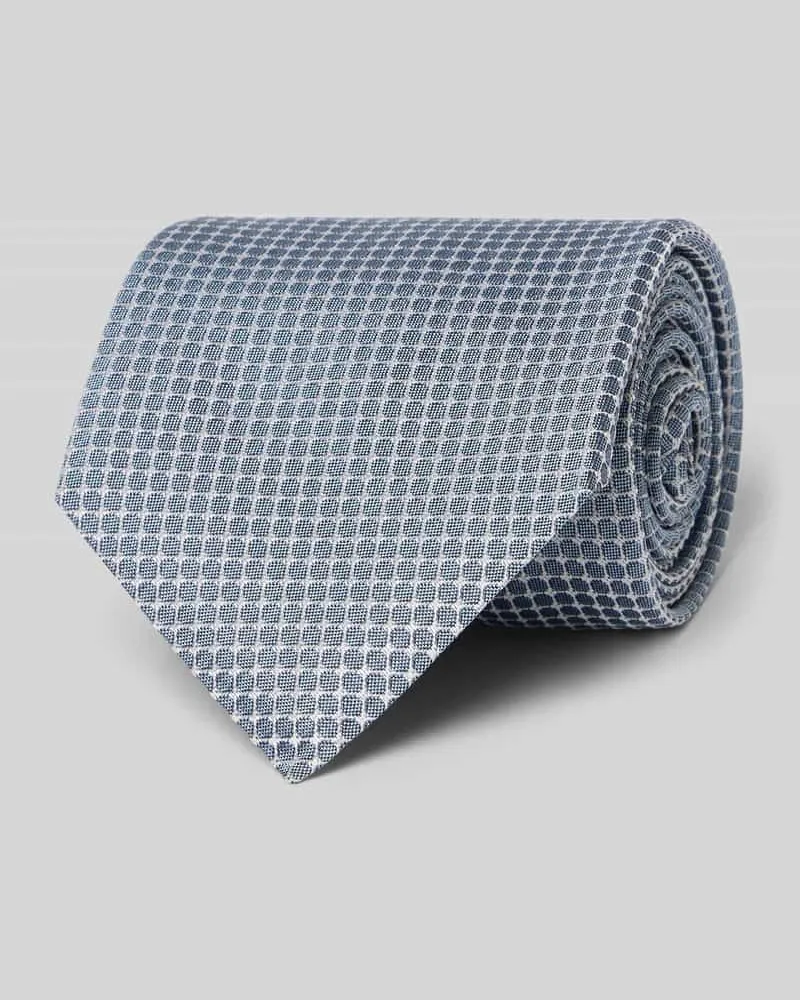 HUGO BOSS Seidenkrawatte mit Allover-Muster Blau