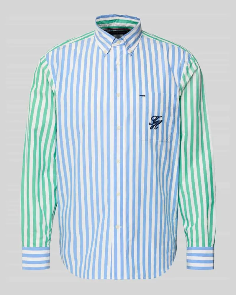 Tommy Hilfiger Regular Fit Freizeithemd aus reiner Baumwolle Hellblau