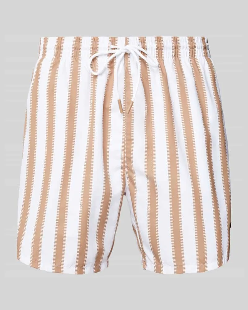 HUGO BOSS Relaxed Fit Badeshorts mit Label-Badge Modell 'Piranha 