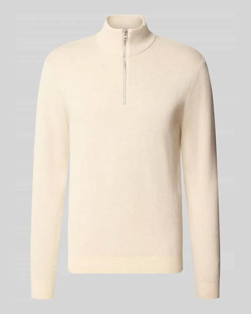 Only & Sons Regular Fit Troyer aus reiner Baumwolle Modell 'TING Offwhite