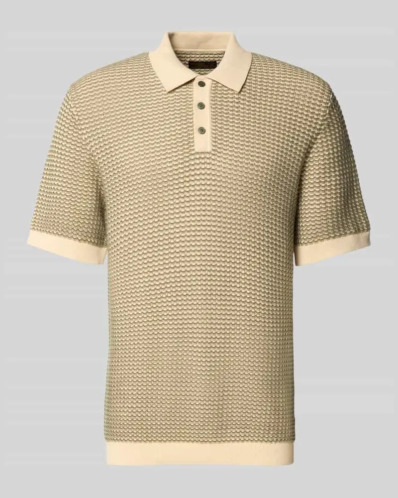 Jack & Jones Regular Fit Poloshirt in Strick-Optik Modell 'Kingsley Oliv