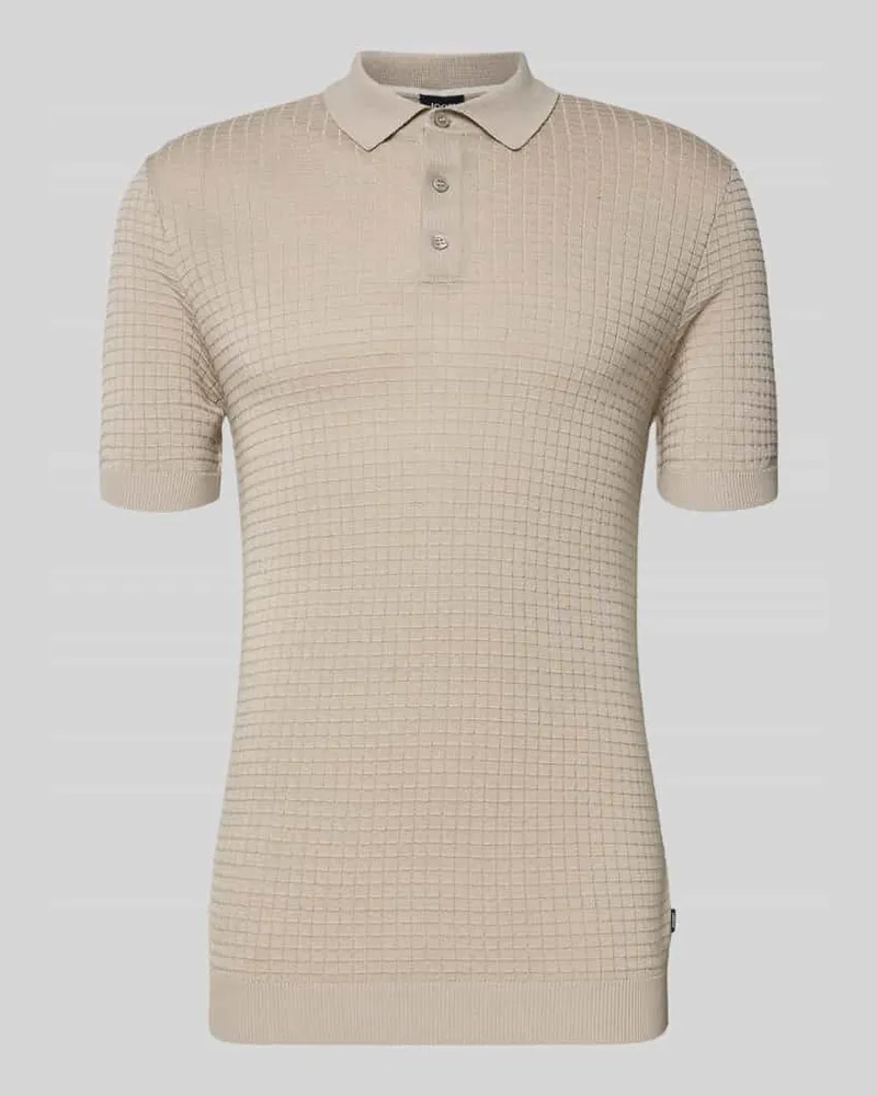 JOOP! Slim Fit Poloshirt in Strick-Optik Modell 'Vanceo Beige