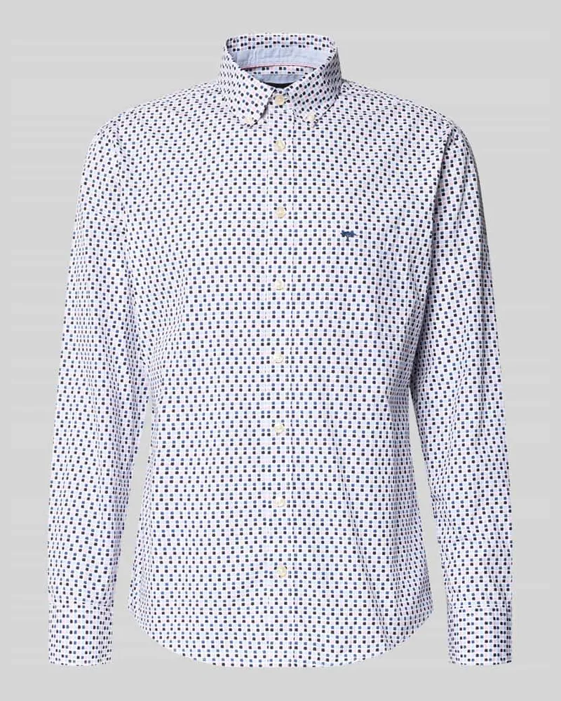 Fynch-Hatton Slim Fit Freizeithemd mit Logo-Stitching Hellrosa