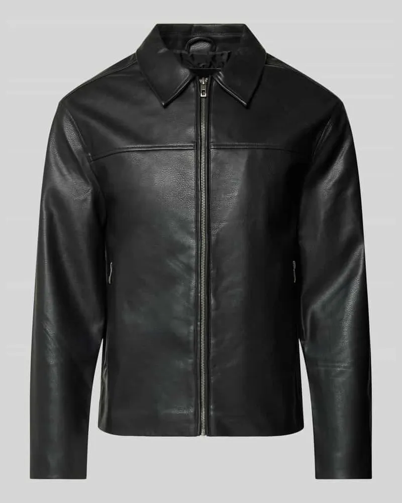 Only & Sons Regular Fit Jacke in Leder-Optik Modell 'JACK Black