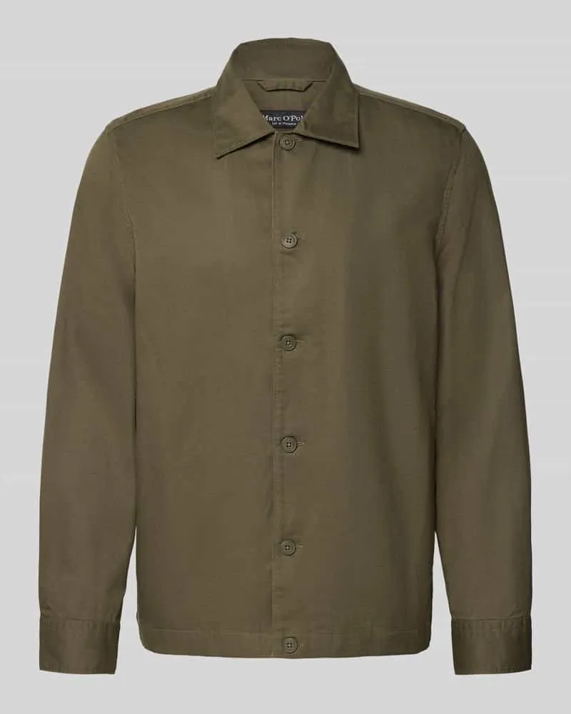 Marc O'Polo Regular Fit Overshirt aus Lyocell-Leinen-Baumwoll-Mix Dunkelbraun