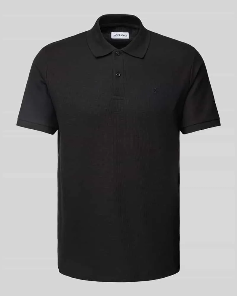 Jack & Jones Poloshirt mit Label-Stitching Modell 'AUSTIN Black