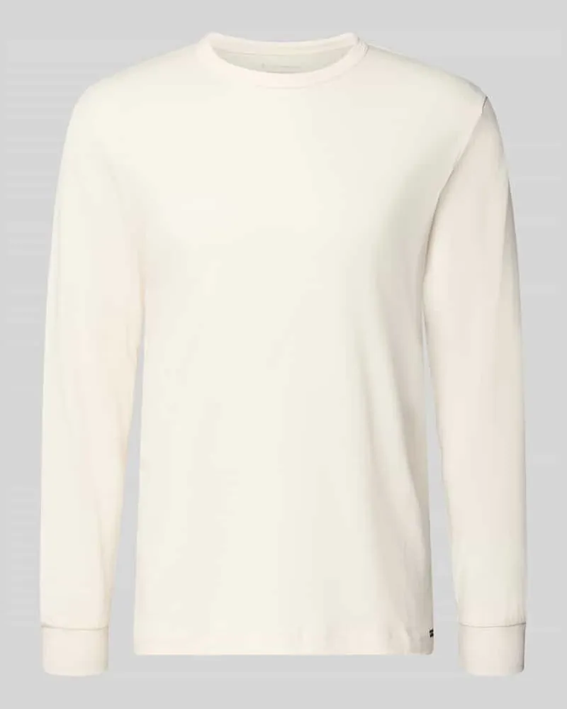Tom Tailor Regular Fit Langarmshirt aus reiner Baumwolle Offwhite