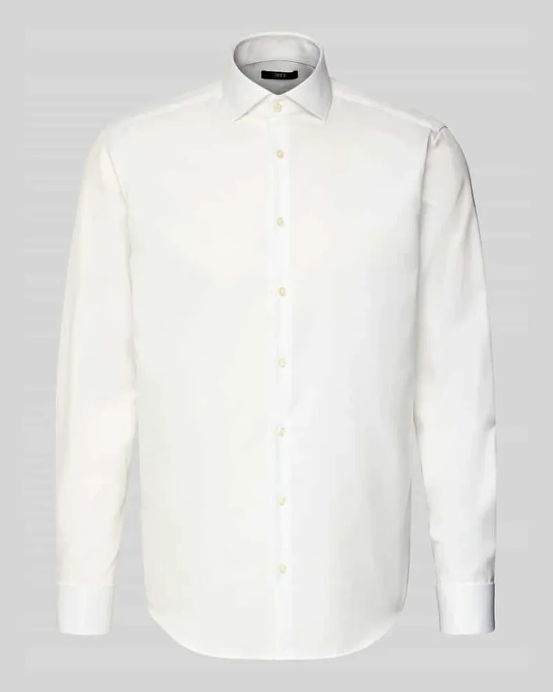 JAKE*S Regular Fit Businesshemd aus Twill Weiss