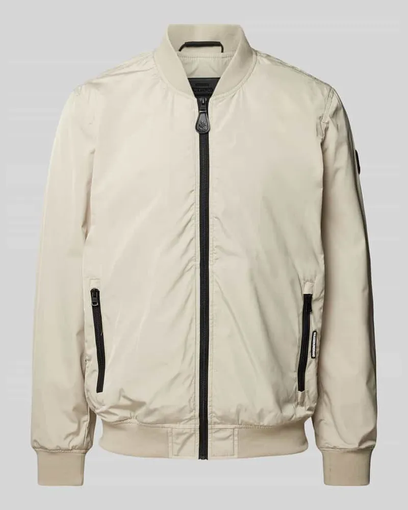 khujo Bomberjacke mit Reißverschlusstaschen Modell 'Lasse Beige