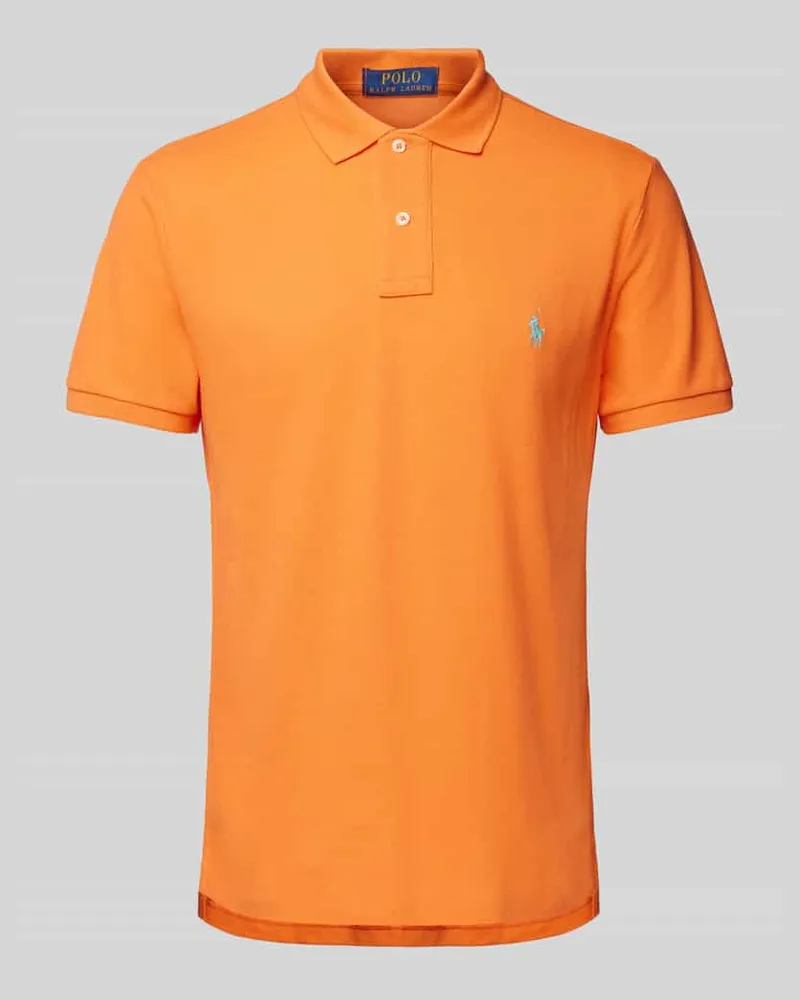 Ralph Lauren Custom Slim Fit Poloshirt mit Label-Stitching Orange
