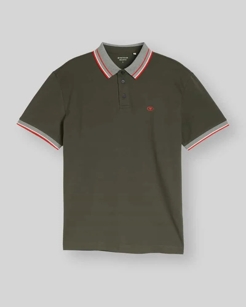 Tom Tailor Regular Fit Poloshirt aus reiner Baumwolle Oliv