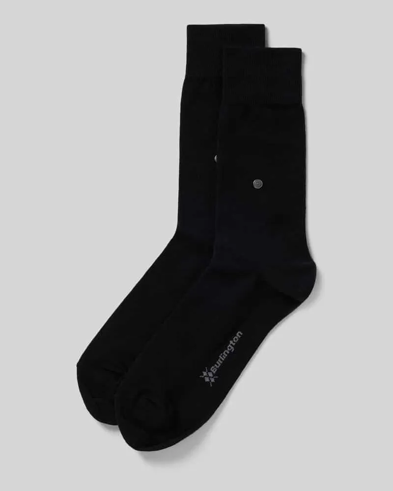 Burlington Socken mit Label-Detail im 2er-Pack Black