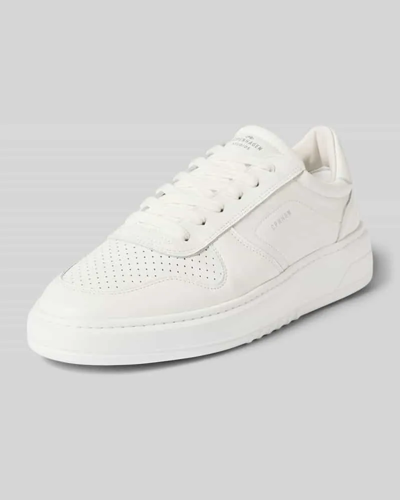 Copenhagen Sneaker aus echtem Leder mit Logo-Print Weiss