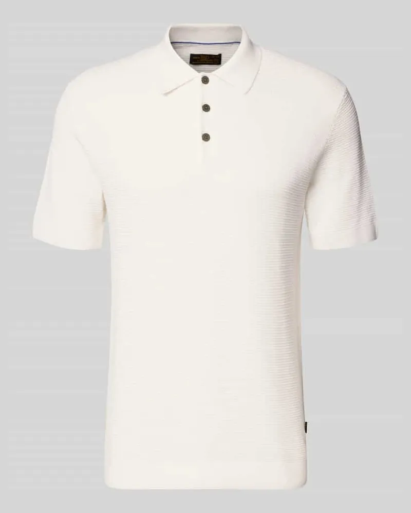 Jack & Jones Regular Fit Poloshirt mit Strukturmuster Modell 'Riley Offwhite