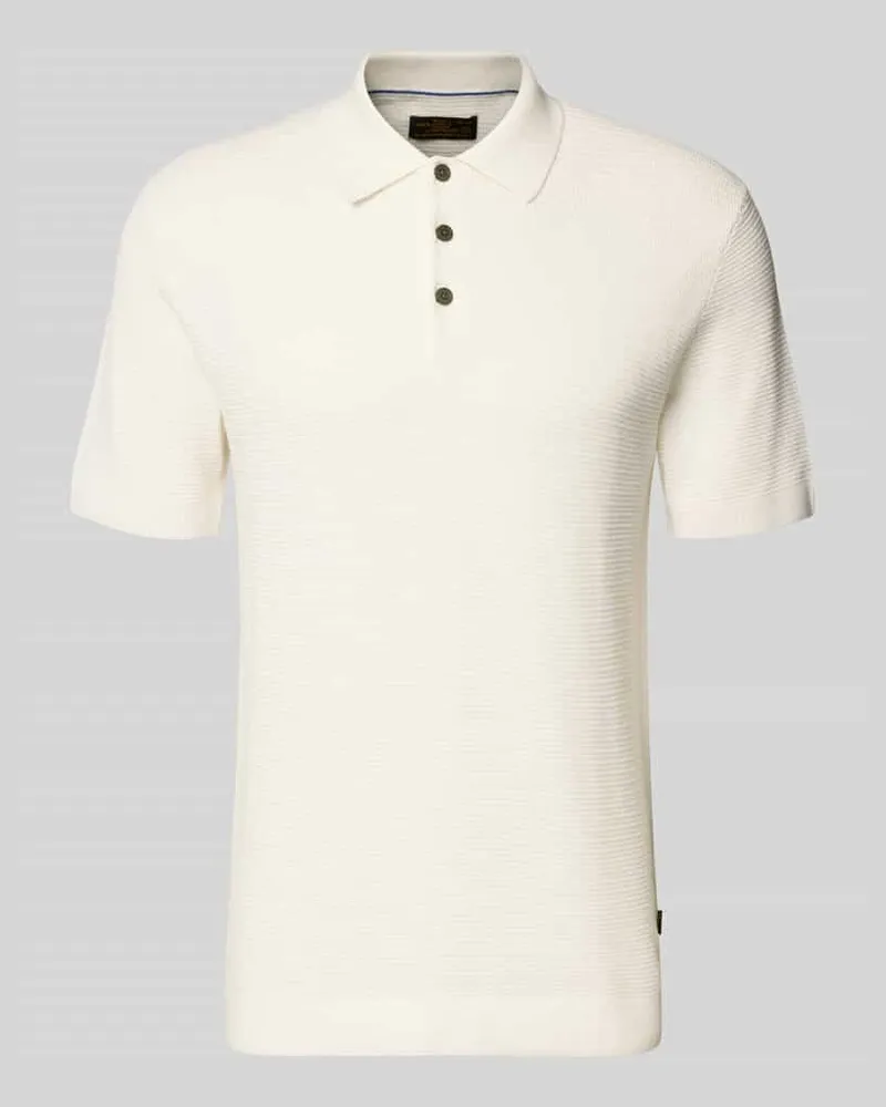 Jack & Jones Regular Fit Poloshirt mit Strukturmuster Modell 'Riley Offwhite