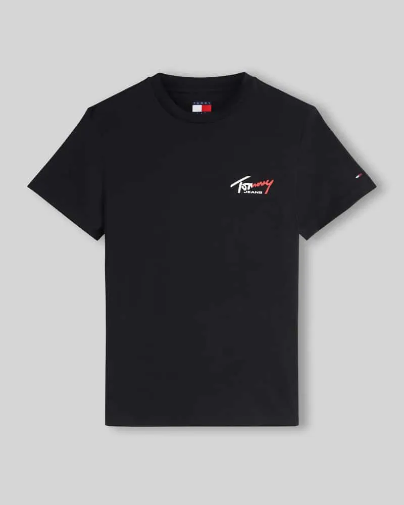 Tommy Hilfiger Relaxed Fit T-Shirt aus reiner Baumwolle Black