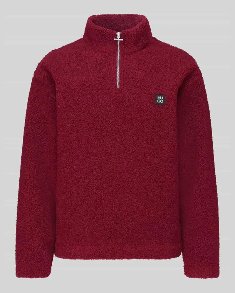 HUGO BOSS Sweatshirt mit Logo Patch Modell 'Derylong Bordeaux