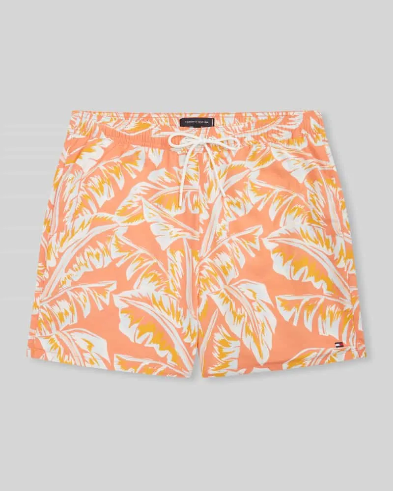 Tommy Hilfiger Regular Fit Badeshorts mit Allover-Muster Orange