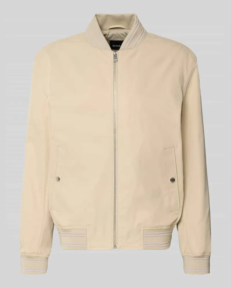 HUGO BOSS Regular Fit College-Jacke mit Label-Applikation Modell 'COMBER-262 Beige