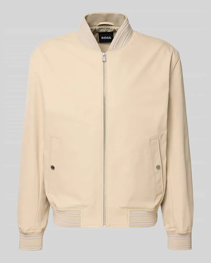 HUGO BOSS Regular Fit College-Jacke mit Label-Applikation Modell 'COMBER-262 Beige